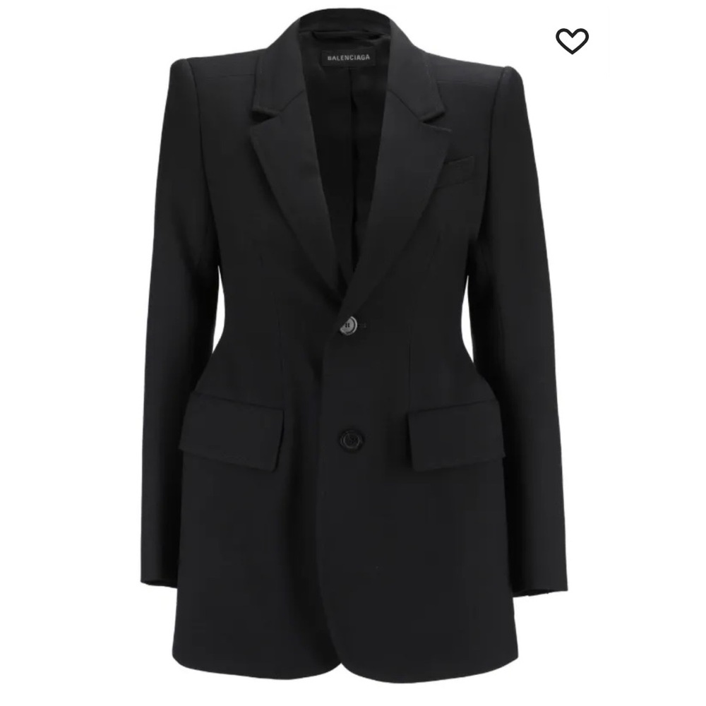 Balenciaga Black Formal Blazer with Structured Fit